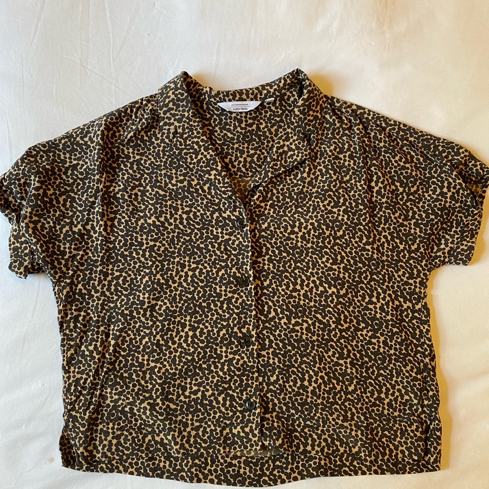 & Other Stories Black and Tan Button Down Shirt